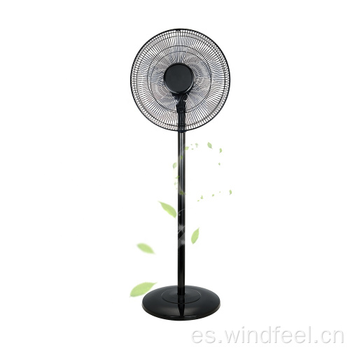 Ventilador de soporte solar de emergencia recargable de CA CC de 16 pulgadas con luz LED y control remoto